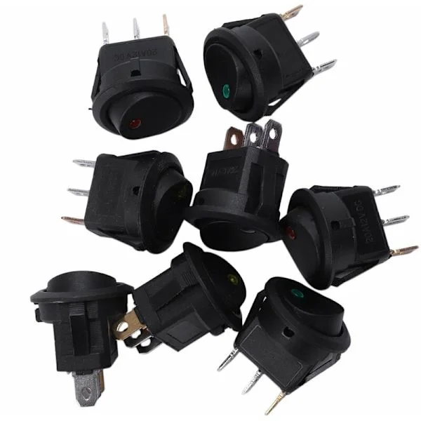 8 stk LED-punktlys 12V bilbåt rund vippebryter PÅ/AV vippebryter SPST