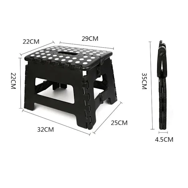 Folding Stool, Portable Non-Slip Surface for Kids and Adults, Heavy Duty Foldable Step Stool with Carrying Handle