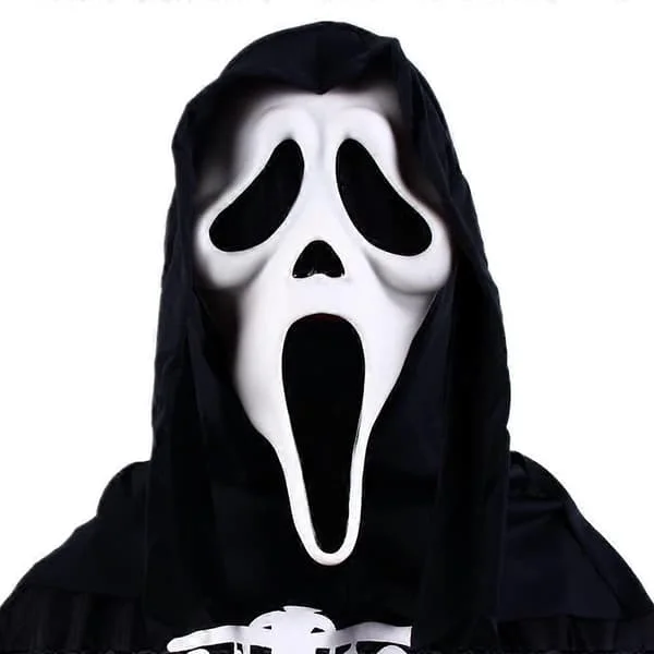 Scream Mask, Ghostface Mask, Halloween Scary Movie Scream Mask, Ghostface Kostymrekvisita Vit MaskCJY