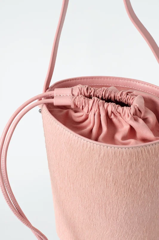COS Mini Bucket Bag - Pony-Hair Leather in Pink - Women