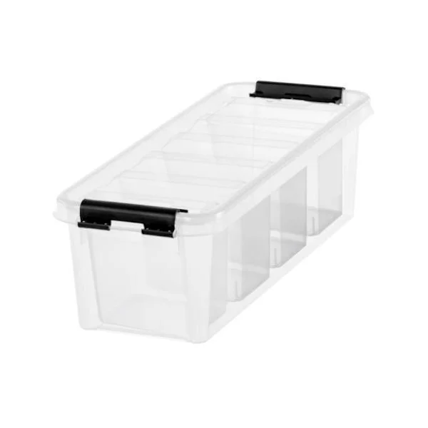 Säilytyslaatikko kannella ja 4 sisäosalla SmartStore Classic 4 Läpinäkyvä Musta, Läpinäkyvä läpinäkyvä