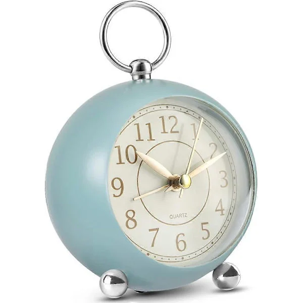 Stille vekkerklokke Batteridrevet ikke-tikkende bordklokke Analog vekkerklokke Soverom Retro vekkerklokke Enkel høylytt vintage vekkerklokke