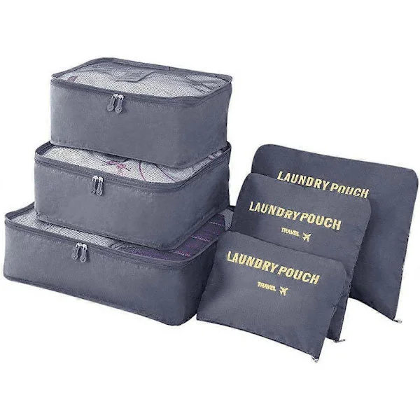 【DENGTU】Travel Organizer Packing Bags, 6 Pcs Travel Packing Cubes Set for Clothes Travel Luggage Organizer Storage Bags