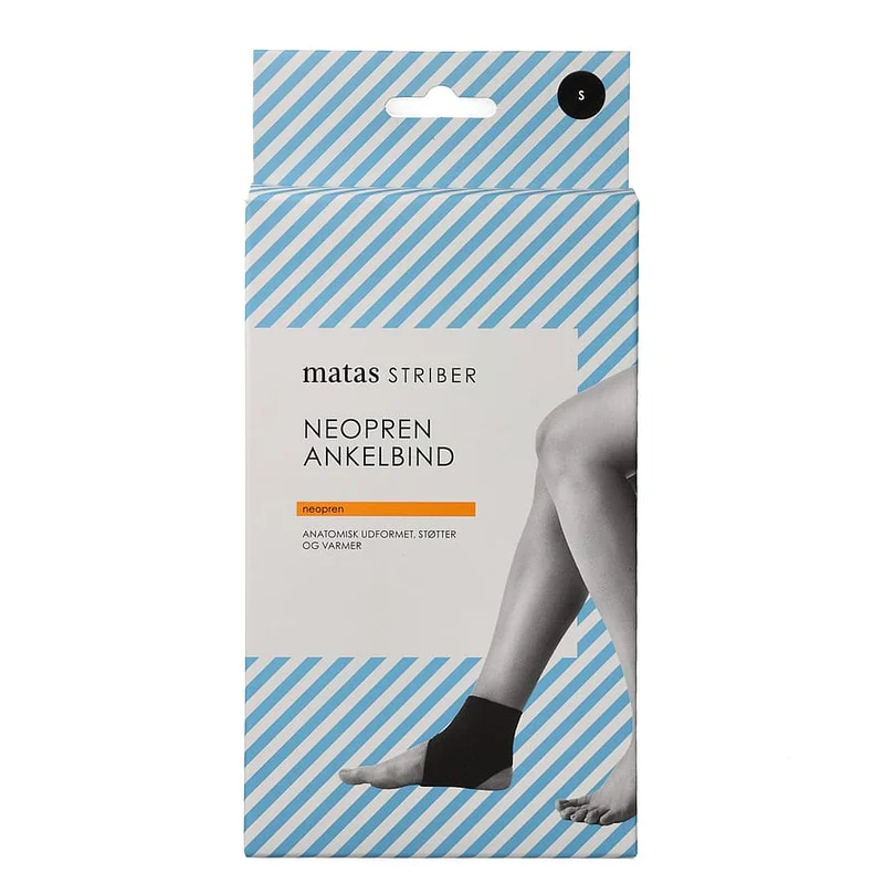 Spar 20% • Køb 2, Matas Striber Neopren Ankelbind Sort S, Medicin & Pleje, Støttebind, Ankelstøtte