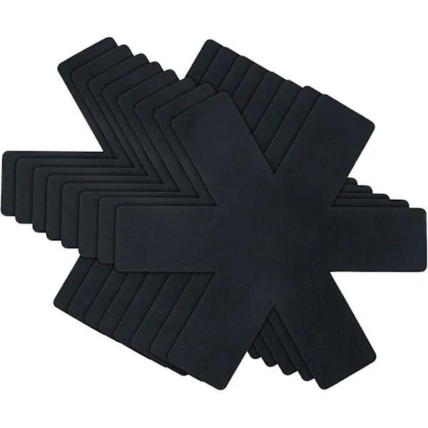 Set med 8 spissskydd (15") Premium avdelare mattor (svart) Svart