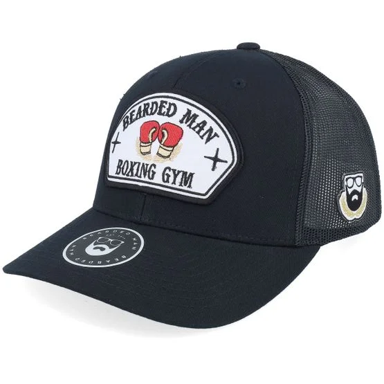 Bearded Man - Svart trucker Caps - Bearded Boxing Gym Black Trucker @ Hatstore