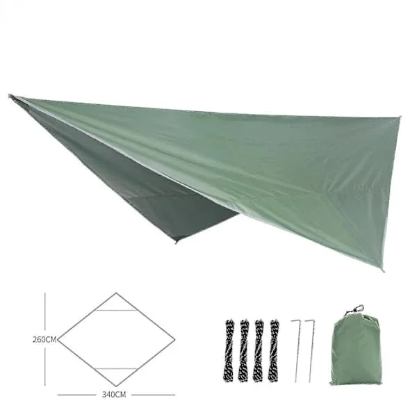 /EA/190t Rhombus Vedenpitävä Pressu Teltta Varjo Ulkoilu Retkeily Riippumatto Sadekatos Uv Puutarha Markiisi Katos Aurinkosuoja Ultralight 340x260cm