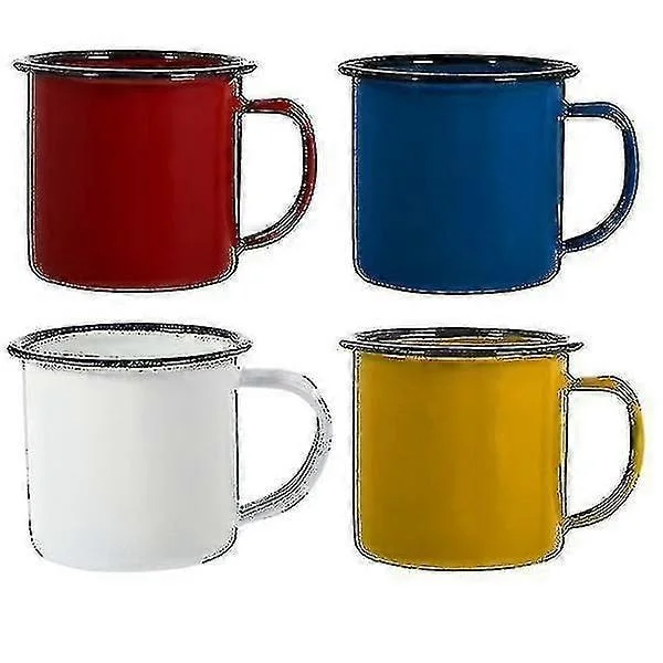 4 st Emaljmugg Vintage Campingmuggar Vattenmuggar Camping Kaffe Mjölkmuggar WG