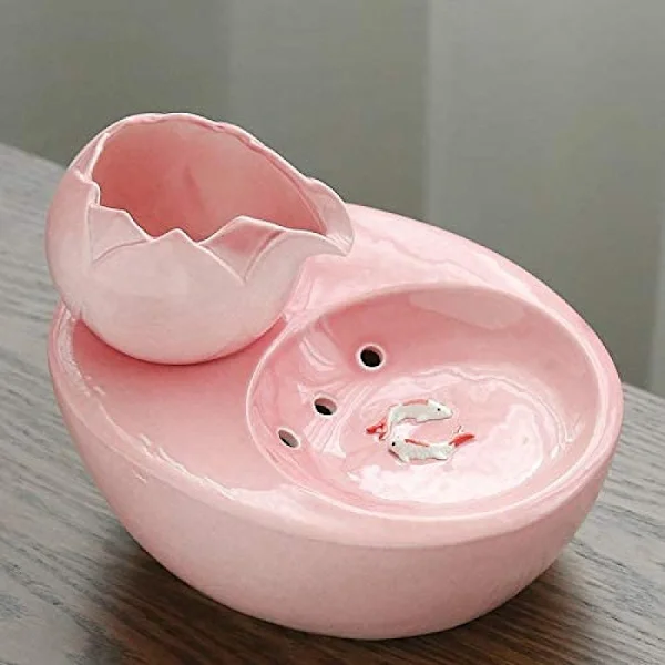 Katt mobil drikkefontene - med blomsterpotte - rosa (europeisk plugg)