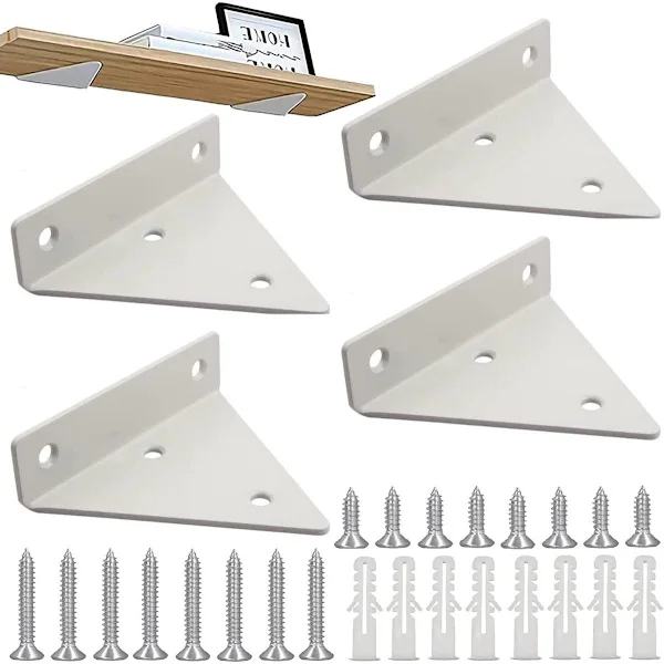 4 stk - Hylleknekter - 10*8 cm - Veggmontert flytende hylleknekt - Skjult hylleknekt