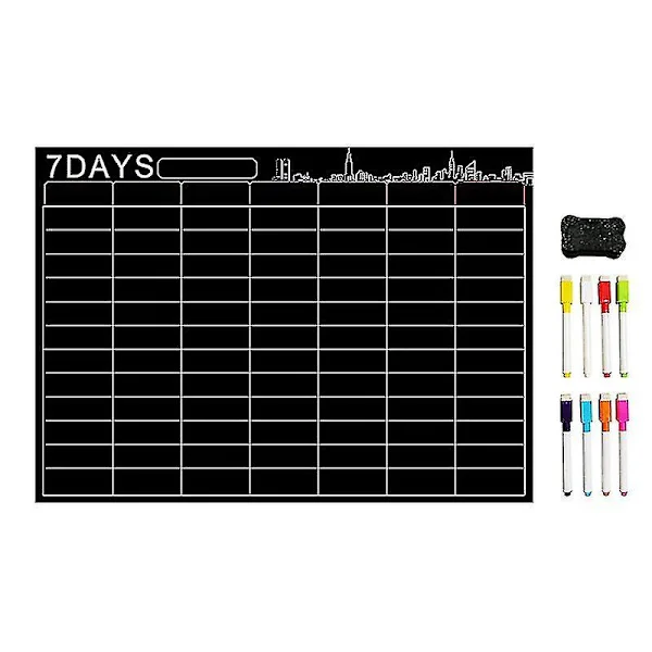 Magnetisk tavlekalendersett 16x12 tommer Whiteboard Ukentlig planlegger Organizer A3 White Board For R