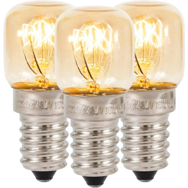 (3-pack) Saltlampa Glödlampa | Ugnsglödlampa | Kylskåpslampa | Liten skruv E14 15W Lampa <300°C Dimbar Glödlampa Pygmy Glödlampa för Lavalampa [