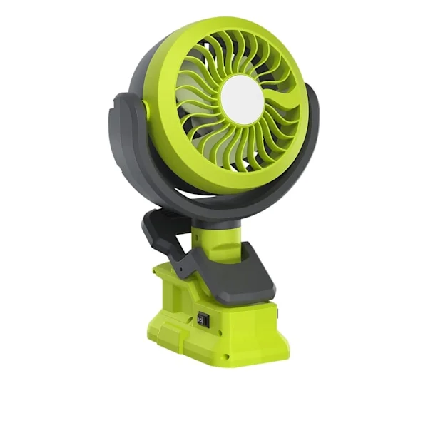 Bärbar fläktkraft för Ryobi 18V Ett batteri 2 i 1 Tvåhastighetsfläkt och ledljus Elverktyg för camping Uppladdningsbar för P108