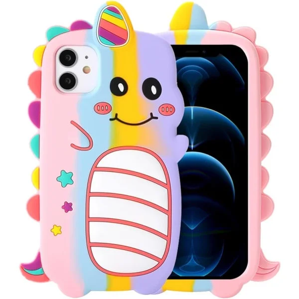 IC 3D Enhjørning Etui til iPhone 14 Pro, iPhone 14 Pro Enhjørning Etui, 3D Søt Tegneserie Barn Jenter Kvinner Kawaii Elskelig Enhjørning Form
