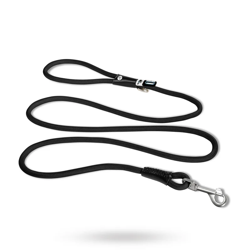Curli - Curli Stretch Comfort Line Elastiskt Hundkoppel - Svart