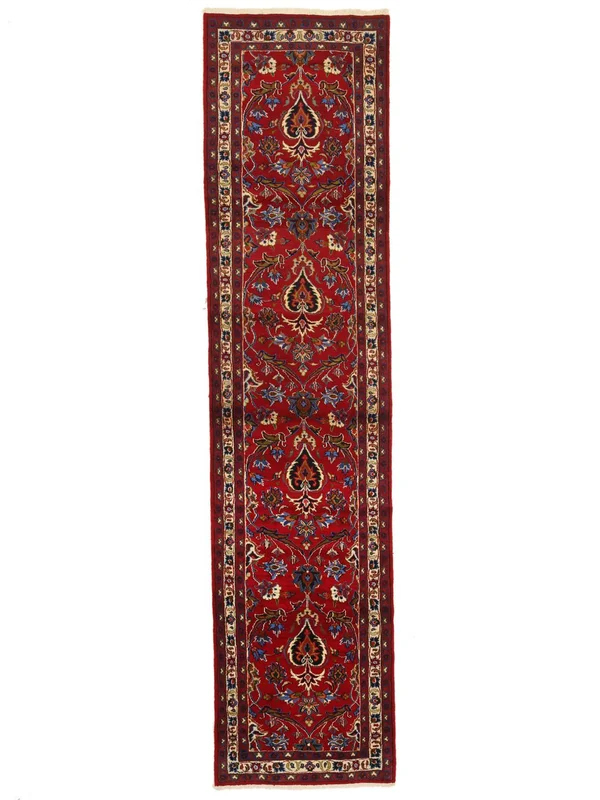 Noué À La Main D'orient Mashad Tapis 100X400 Rouge Foncé/Noir