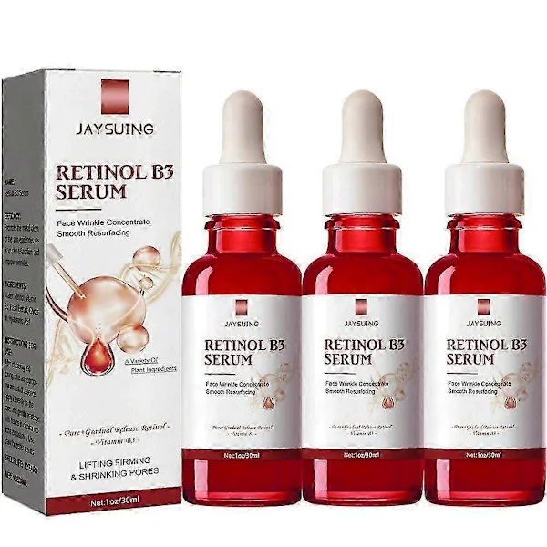 Retinol B3 Serum, Retinol Ansiktsserum med Vitamin B3, B3 Retinol Serum for Ansikt Anti-aldring, Retinol Anti-rynke Serum Reparerer Rynker (3 stk)