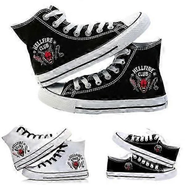 Stranger Things 4 Hellfire Club Høy/Lav Dame Herre Barn Treningssko szfh High tops Svart