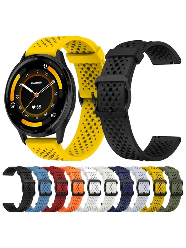 AliExpress - Atmungsaktives Band 22 mm für Garmin Venu 3 Uhrenarmband für Garmin Venu 2 Forerunner 265 255 M Vivoactive 4 Silikon-Sportarmbänder