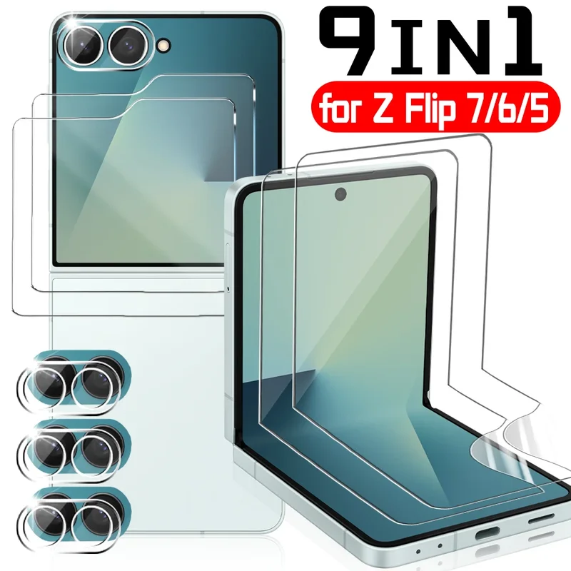 AliExpress - Protecteurs d'écran à couverture complète pour Samsung Galaxy Z Flip 7 6 5 9H, Films d'appareil photo en verre trempé pour Samsung Galaxy