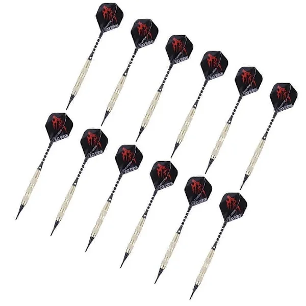 Dartpiler med plastspiss for elektronisk darttavle 12 stk Soft Darts piler sett, 18 gram Proff Softdarts dartpil, Dart, 15 Aluminium skaft