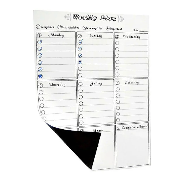 Magnetisk Whiteboard Veckoplanerare Veckoplanerare Kylskåpsmagnet Magnetisk Kylskåpsplanerare Veckoplanerare Kylskåp