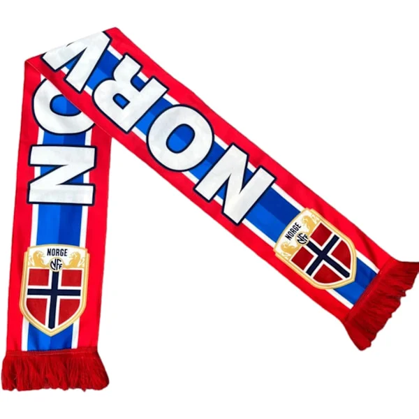 Norge Landshold Fodbold Halstørklæde, Dobbeltsidet Logo Trykt Fan Souvenir Halstørklæde, VM Heppe Halstørklæde
