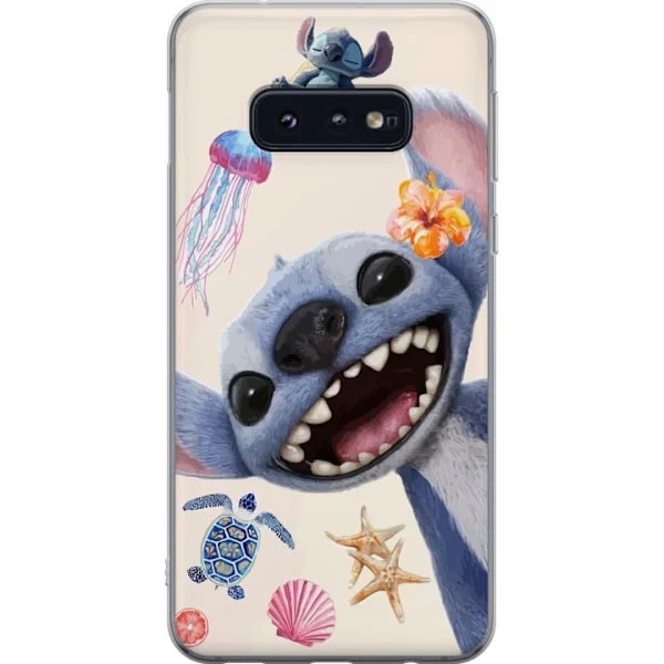 Kompatibelt Mobilskal till Samsung Galaxy S10e Söt blå figur med tropiska havsdetaljer och färgglada snäckor