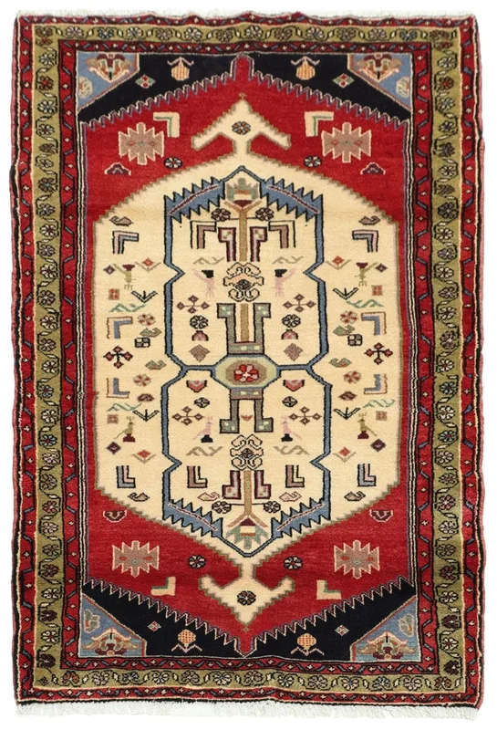 Handknuten Orientalisk Hamadan Matta 80X150 Brun/Mörkröd