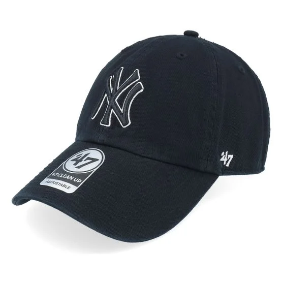 47 Brand - MLB Musta unconstructed Lippis - New York Yankees Clean Up Black Dad Cap @ Hatstore