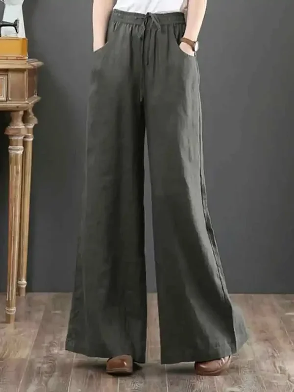 AliExpress - ZANZEA-Pantalon large taille haute pour femme, pantalon long, monochromatique, large, coloré, surdimensionné, travail, été, printemps