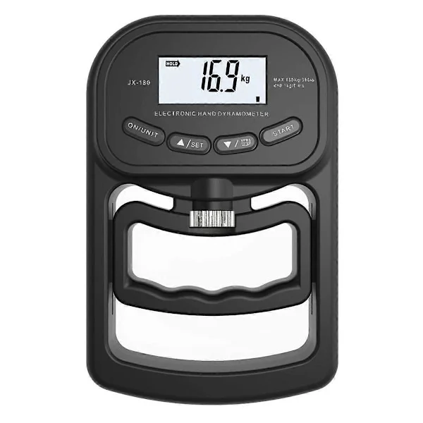 Hånddynamometer Grip Strength Trainer - Elektronisk Håndgrepsstyrketester Grip Strengthener 265 lbs/120 kg, Svart