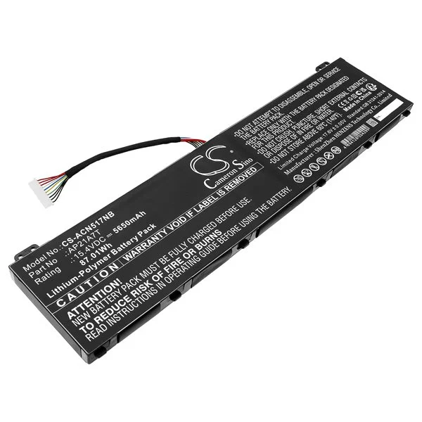Batteri til bærbar PC for Acer Nitro 5 AN517-55-50P0, Nitro 5 AN517-55-713K og andre.