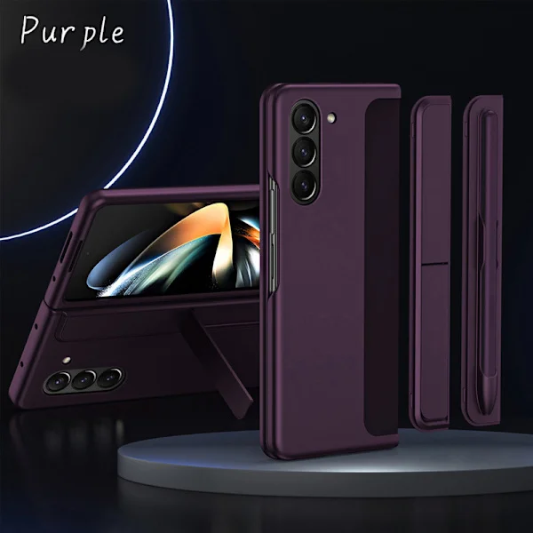 Case for Samsung Galaxy Z Fold 6 with S Pen, Replaceable S Pen Holder & Stand Matte PC Shockproof Full Body Rugged Fo