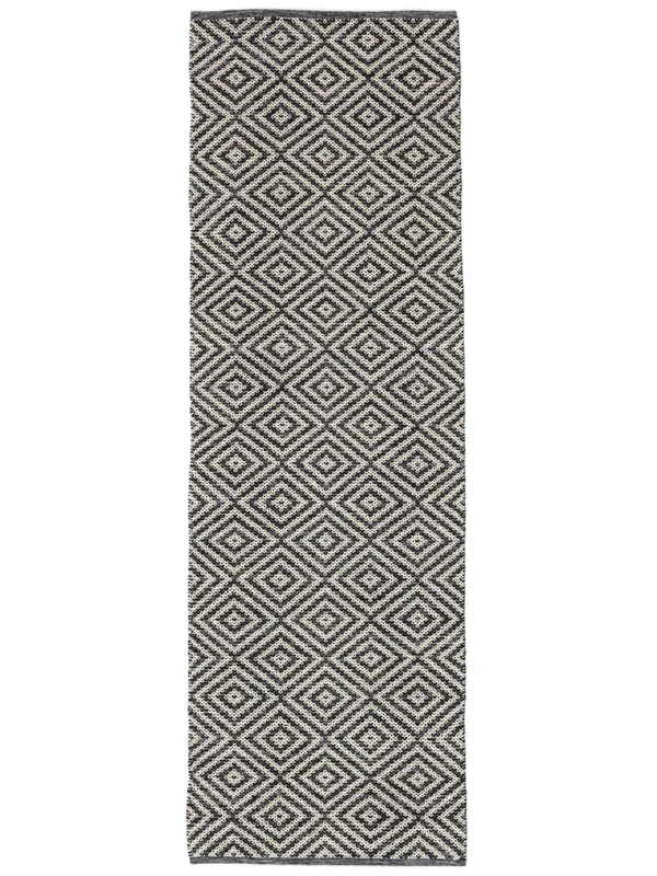 Lite Solveig Teppe - Svart/Vit 80X250 Bomull, Skandinavisk Stil