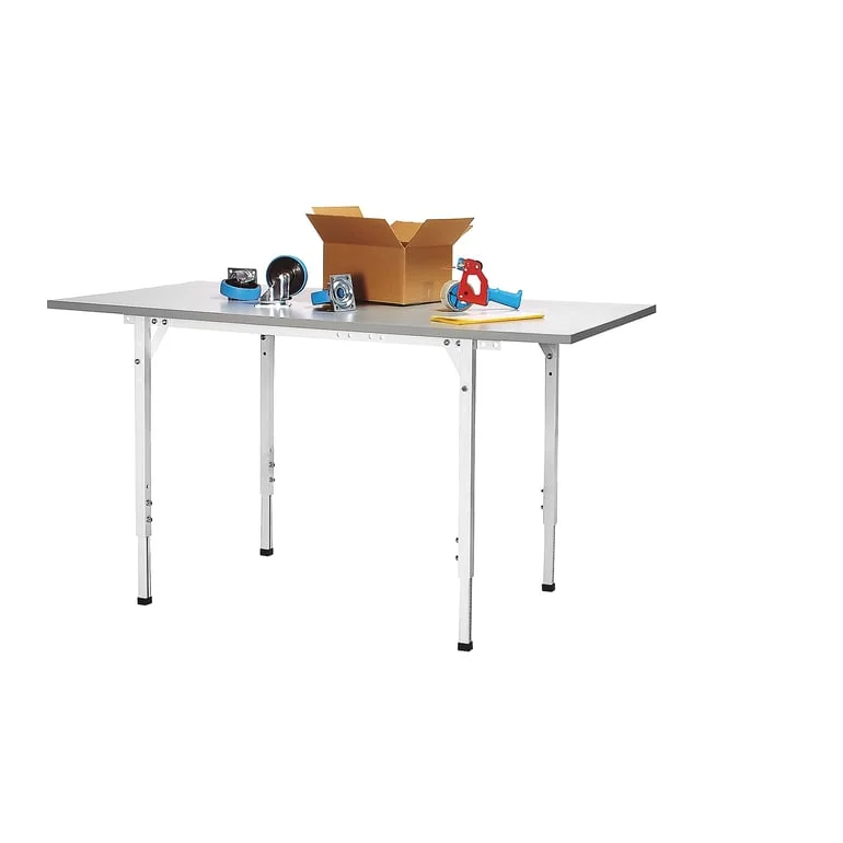 Arbetsbord, 1600x800 mm, justerbar höjd 710-980 mm, grå laminatskiva