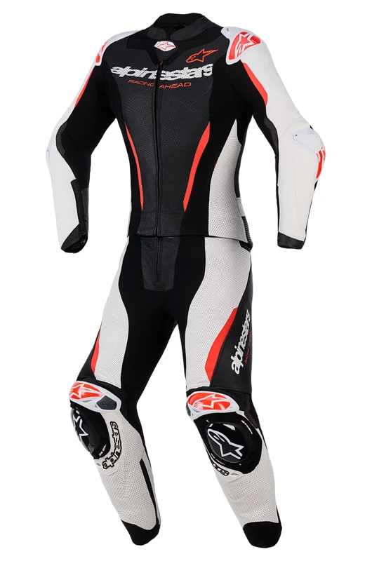 Alpinestars Stella GP-R7 2Pc MC-Skinnställ Dam Svart/Vit/Röd Fluo 38