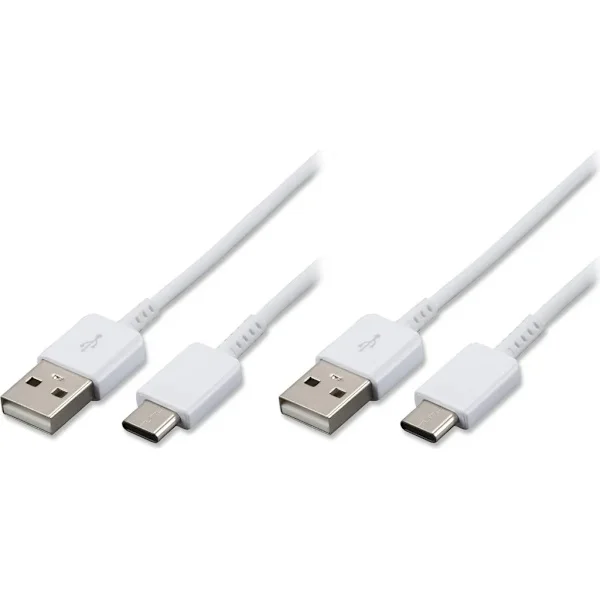 2x Type-C laddkablar för original Samsung Galaxy S20 FE, S20 FE 5G datakabel, 1,2m vit USB laddkabel, Type-C laddkabel