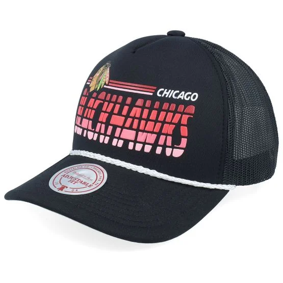 Mitchell & Ness - NHL - Black - trucker - Cap - Chicago Blackhawks Graded Black A-frame Trucker - Hatstore