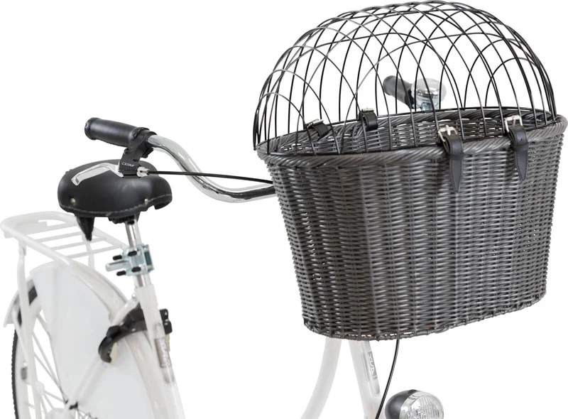 Trixie - Cykelkorg front med galler upp till 5kg - Antracit- Cykla med hund, cykelkorgar på Doggie.se