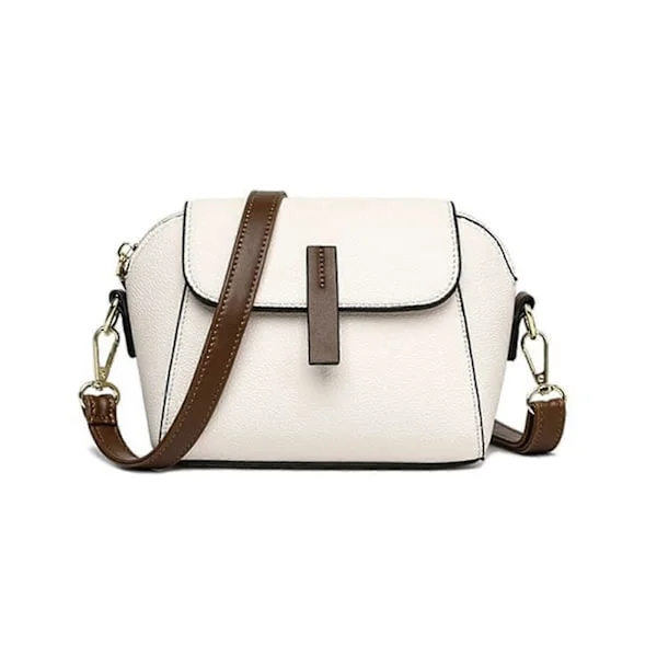 Soft Leather Crossbody Bag, Shoulder Bags for Women Crossbody Shell Bag White