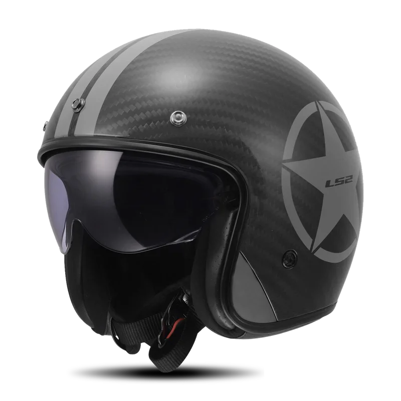 LS2 OF601 BOB II C Star Open Face Helmet Star/Grey L
