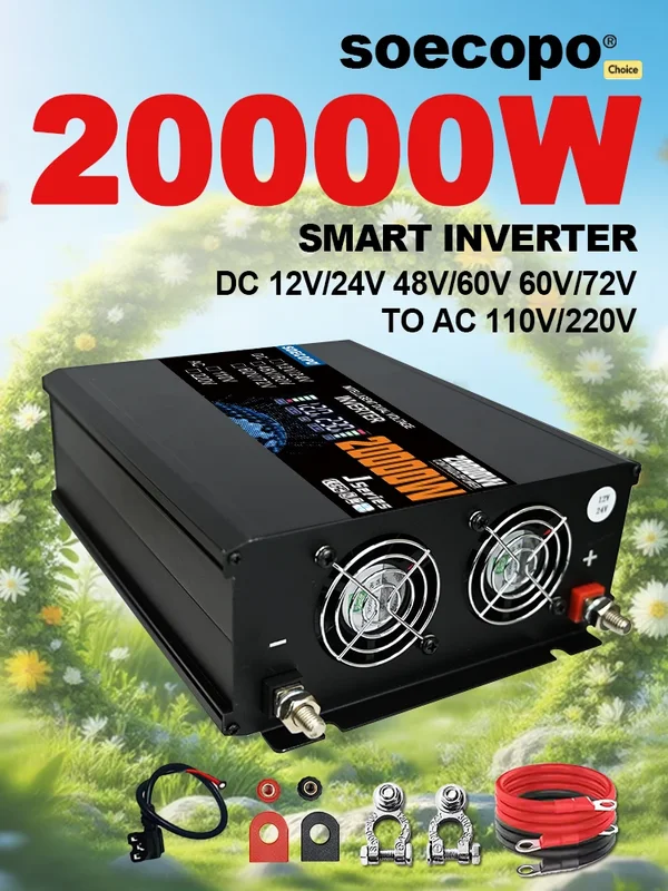 AliExpress - 20000 W Smart Inverter Dual Spannung Eingang Solar Strom Inverter DC 12 V/24 V 48 V/60 V 60 V/72 V Zu AC 110/220 V Hause Camping