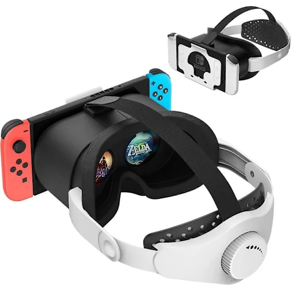 Oppgradert VR-headset for Nintendo Switch & Switch OLED-modell, Switch VR-briller med justerbare HD-linser og hodestropp med dreieknapp