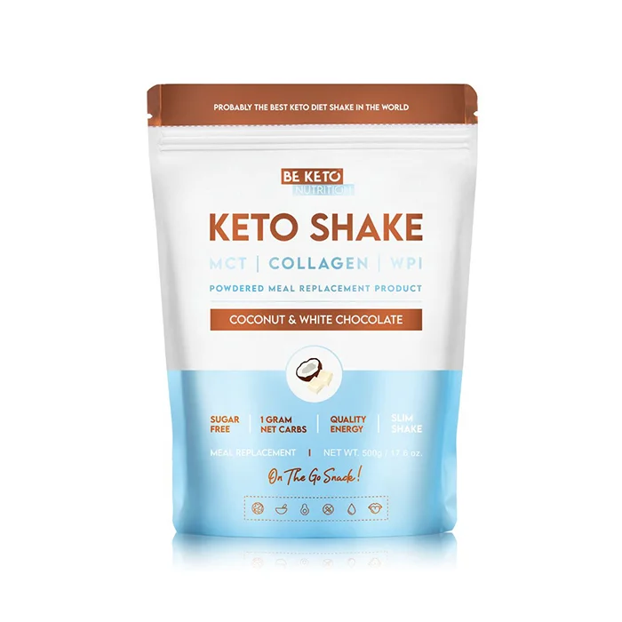 Proteinpulver BeKeto KETO Shake 500 g, Coconut & White Chocolate - Bodyman.dk
