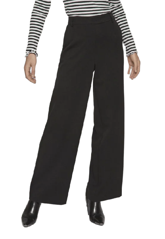 Vila Vivarone Hw Wide Pant Byxor Dam Svart 40