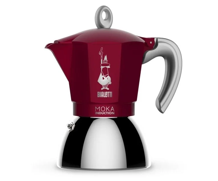 Bialetti Moka Induksjon, rød, espressokanne til 2 kopper