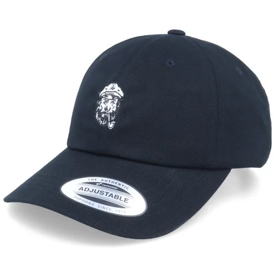 Iconic - Sort unconstructed Kasket - Sailor Skipper Black Dad Cap @ Hatstore
