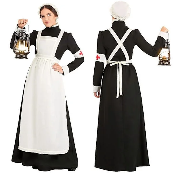 Halloween Kostymer Kvinner Halloween Cosplay Pikekjole Show Kostyme Sykepleier Rollespill Lang Kjole Svart M Svart Svart