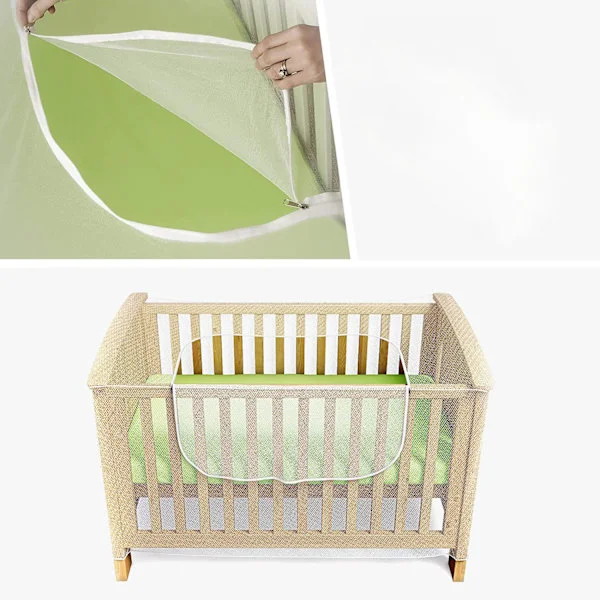 Nät för spjälsäng, barnsäng och resesäng - Myggnät för baby - Kattsäkert nät